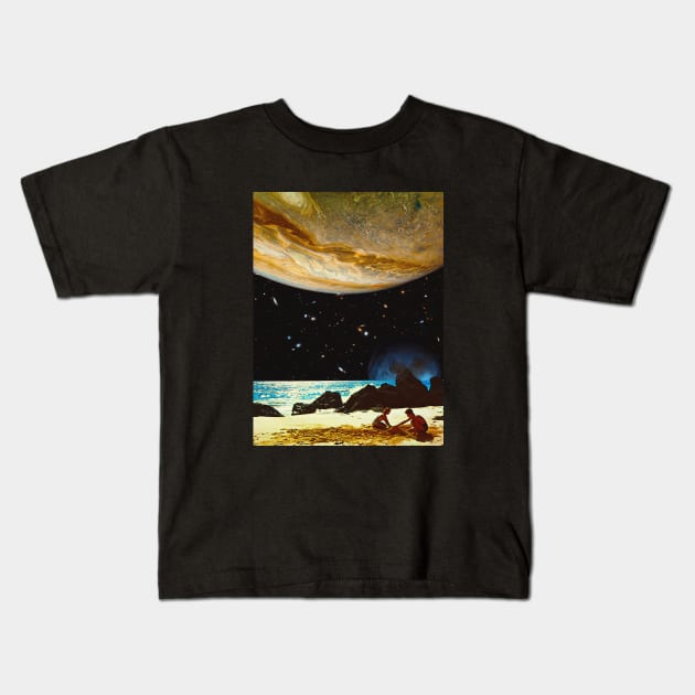 Jovian Beach - Space Aesthetic, Retro Futurism, Sci-Fi Kids T-Shirt by jessgaspar
